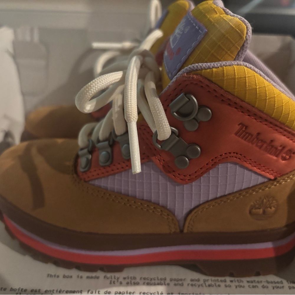 Timberland Brown Boots with Colorful Design